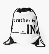 I'd rather be Fishing Drawstring Bag