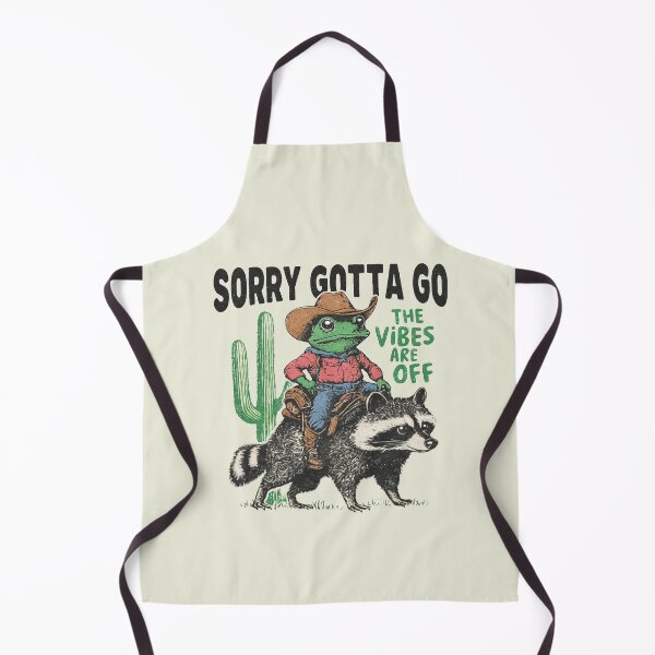 Item preview, Sorry Gotta Go The Vibes Are Off Cowboy Frog Riding Raccoon The Vibes Are Off Weird Vintage Style Western Sarcastic Wild West Animal Lover designed and sold by Kovav.