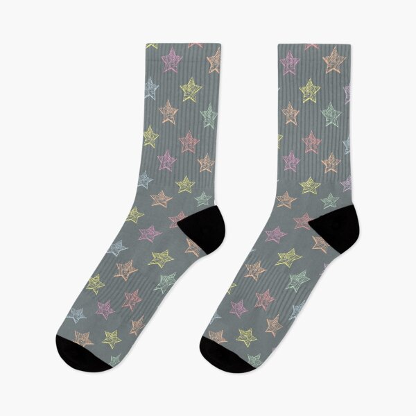 Artikelvorschau, Sketchy Candy Rainbow Stars – Anthrazitgrau entworfen und verkauft von Daniel Bevis Design.