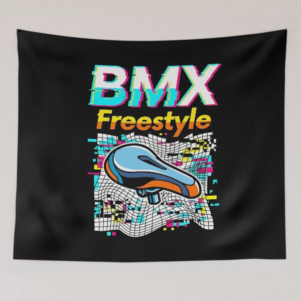 Item preview, Vaporwave Glitch Aesthetic BMX Freestyle Retro Bike Seat designed and sold by Tong4130.