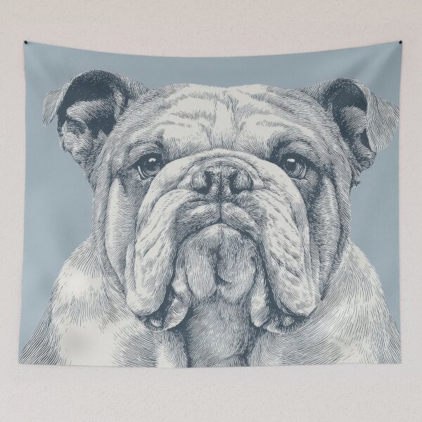 Item preview, Bulldog drawing on simple background designed and sold by anytka.