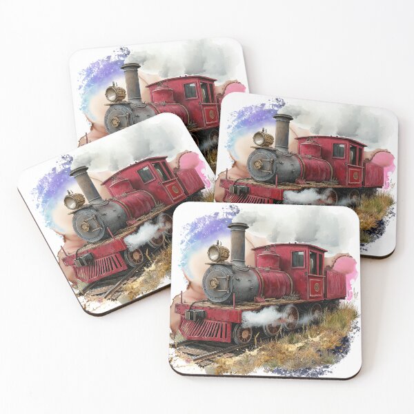 Item preview, Vintage Steam Train Watercolor Art – Retro Locomotive Illustration for Train Lovers & Travel Decor designed and sold by ChenEngEng.