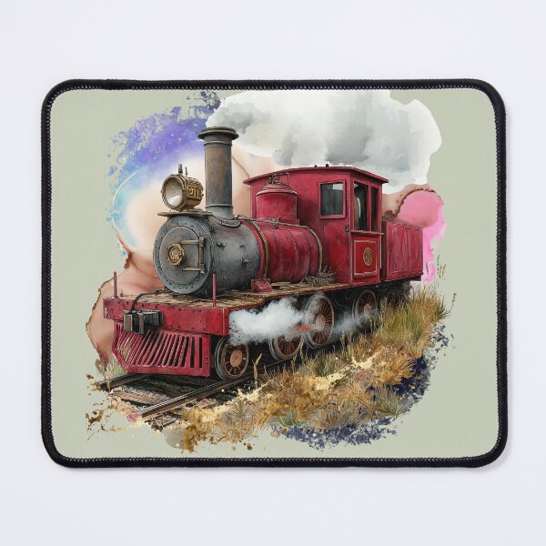 Item preview, Vintage Steam Train Watercolor Art – Retro Locomotive Illustration for Train Lovers & Travel Decor designed and sold by ChenEngEng.