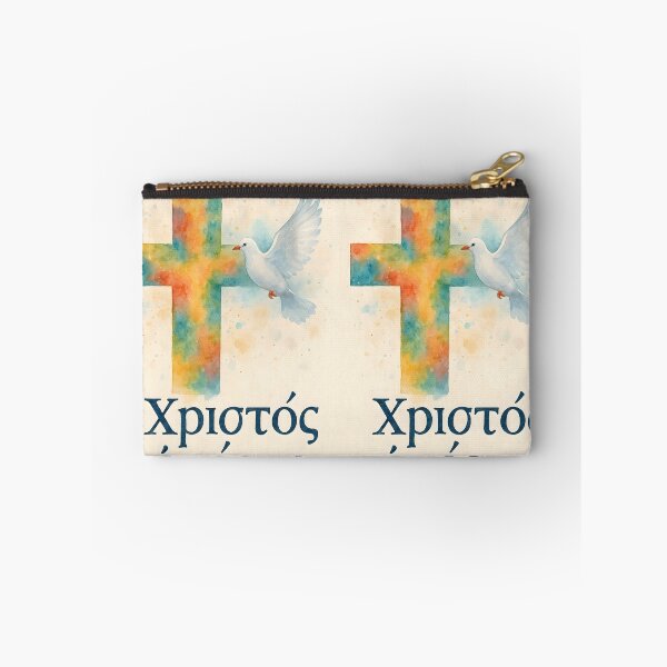 Item preview, Χριστός Ανέστη – Colorful Watercolor Cross with White Dove designed and sold by EmeraldeaArt.