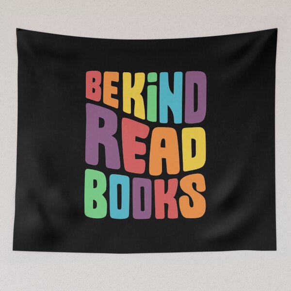 Item preview, be kind read books | lgbt pride rainbow designed and sold by DesignsByAND.