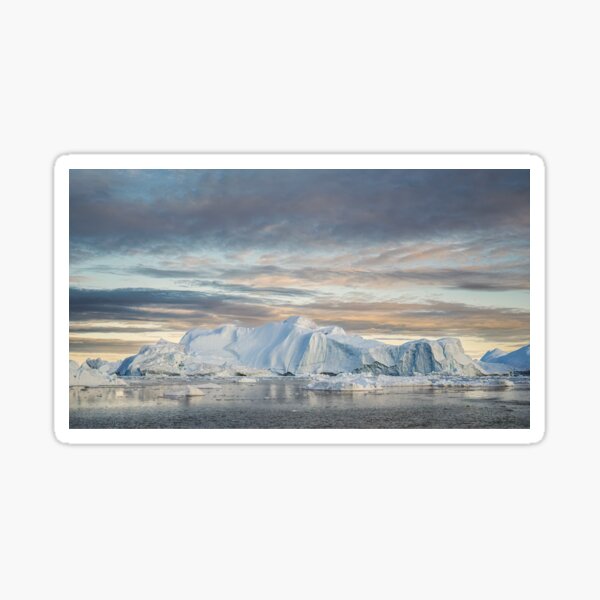 Majestic Arctic Icebergs at Sunset Sticker