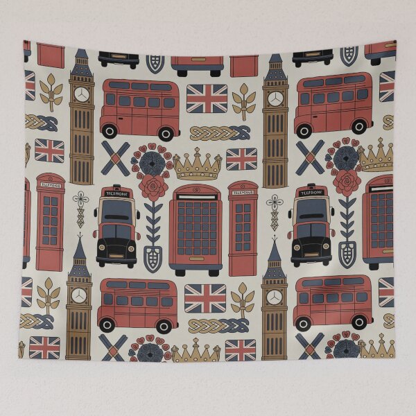Item preview, Classic London Icons Seamless Pattern designed and sold by Midnight Veil Designs.