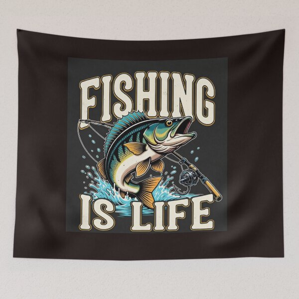 Item preview, Fishing Is Life - Vintage Bass Fishing Illustration designed and sold by HALYNA070824.