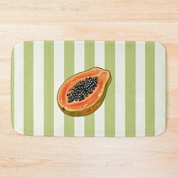 Item preview, Papaya Illustration with Green Stripes Background designed and sold by joleyjl.