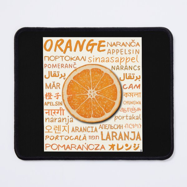 Item preview, Orange in Many Languages – Botanical Typography Art Print designed and sold by SHELOPS.