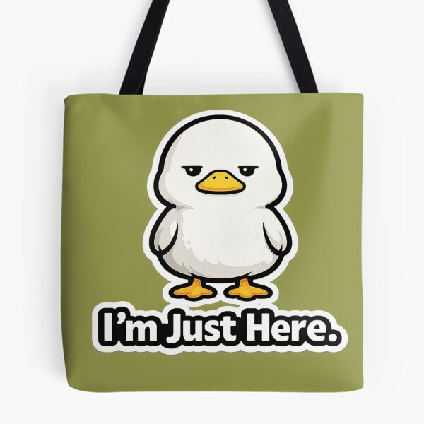 Item preview, I’m Just Here Funny Duck Cute Relatable Meme T-Shirt Sticker Design designed and sold by BabyStark.