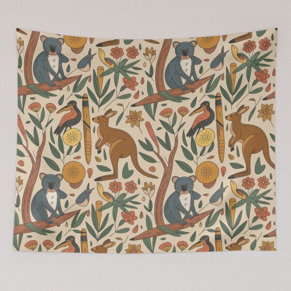 Item preview, Australian Animals & Bush Seamless Pattern designed and sold by Midnight Veil Designs.