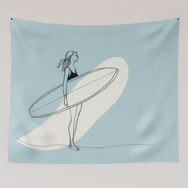 Item preview, Surfer stands with board by ocean designed and sold by anytka.