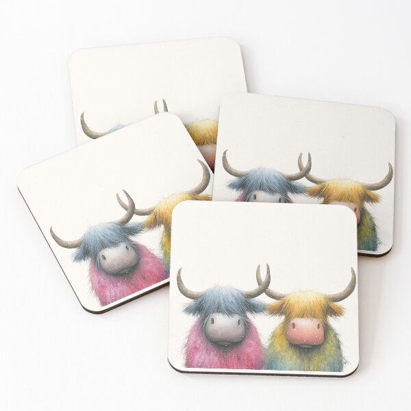 Item preview, Cute HiGHLaND SCoTTiSH CoWS ' The Tartan Coo Heads ' Designs BY SHiRLeY MacARTHuR designed and sold by Shirley MacArthur Art.