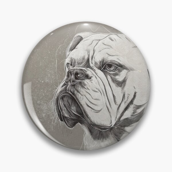 Item preview, Bulldog drawing on gray background designed and sold by anytka.