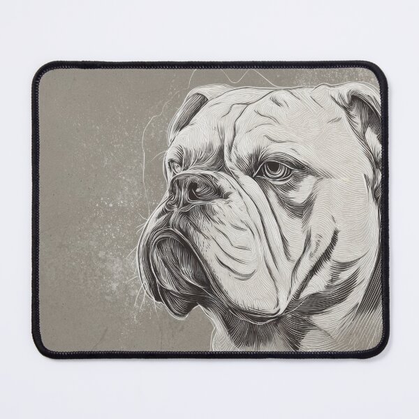 Item preview, Bulldog drawing on gray background designed and sold by anytka.