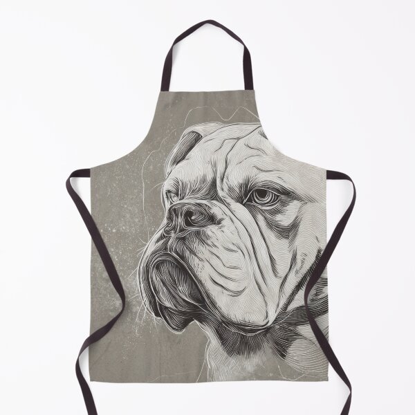 Item preview, Bulldog drawing on gray background designed and sold by anytka.