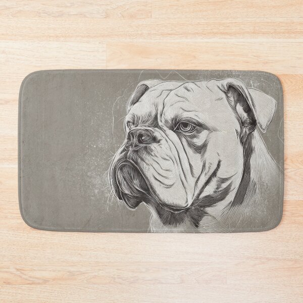 Item preview, Bulldog drawing on gray background designed and sold by anytka.