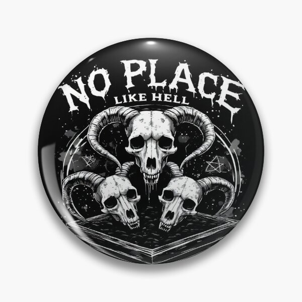 Item preview, No Place Like Hell: Satanic Baphomet Skull Art (BLACK) designed and sold by MorbidDreams.