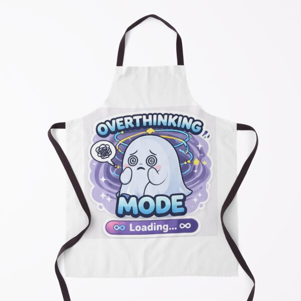 Item preview, Overthinking Mode Loading Cute Ghost – Anxiety & Relatable Sticker designed and sold by sumodesign.