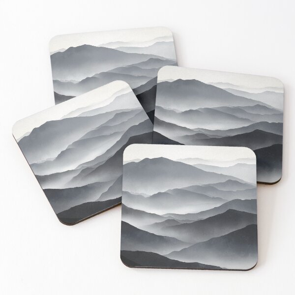 Item preview, Zen Misty Mountains Minimalist Art designed and sold by MUGEN GALLERY.
