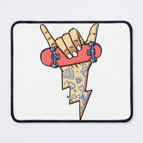 Item preview, Hand Tattooed Skateboard Shaka — Rock Skate Street Art Gift designed and sold by CLC54.