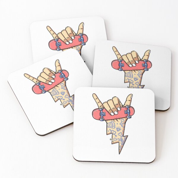 Item preview, Hand Tattooed Skateboard Shaka — Rock Skate Street Art Gift designed and sold by CLC54.