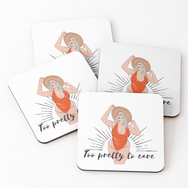 Item preview, Too Pretty To Care Curvy Girl Body Positive Design designed and sold by trelykreativ.