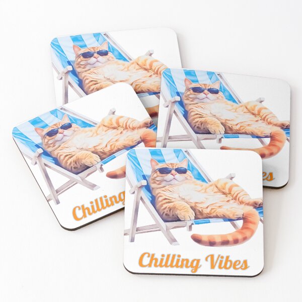 Item preview, Cool Cat in Deck Chair - Funny Chilling Vibes Design  designed and sold by Tokraz-art.