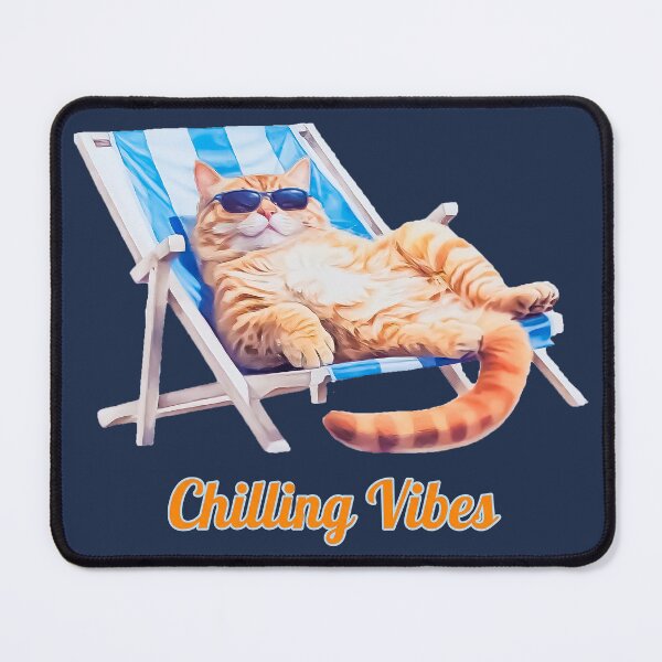 Item preview, Cool Cat in Deck Chair - Funny Chilling Vibes Design  designed and sold by Tokraz-art.