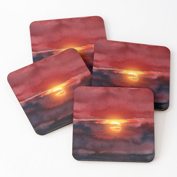 Item preview, Laguiole en Aubrac — Crimson Sunset | Original Watercolour Painting | Dramatic Sky Fine Art designed and sold by M.ALK.Watercolor.