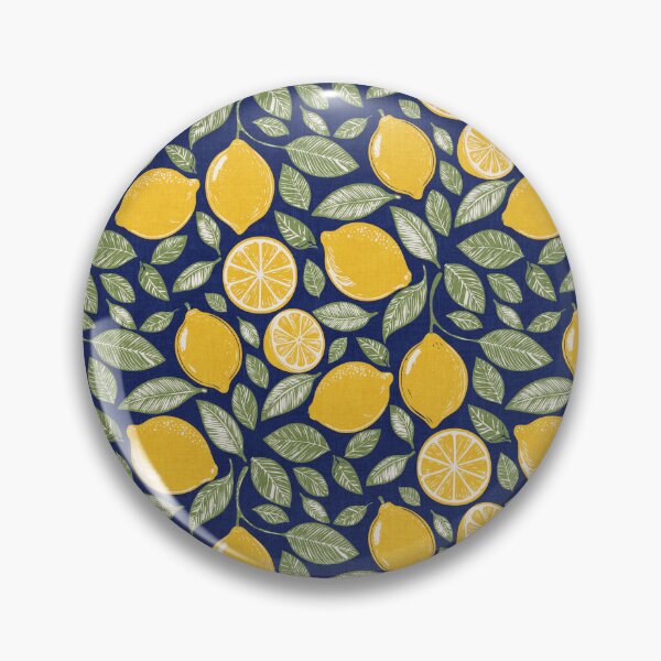 Item preview, Sunny Positano Yellow Lemon Harvest on Blue designed and sold by Claudia S. Design.