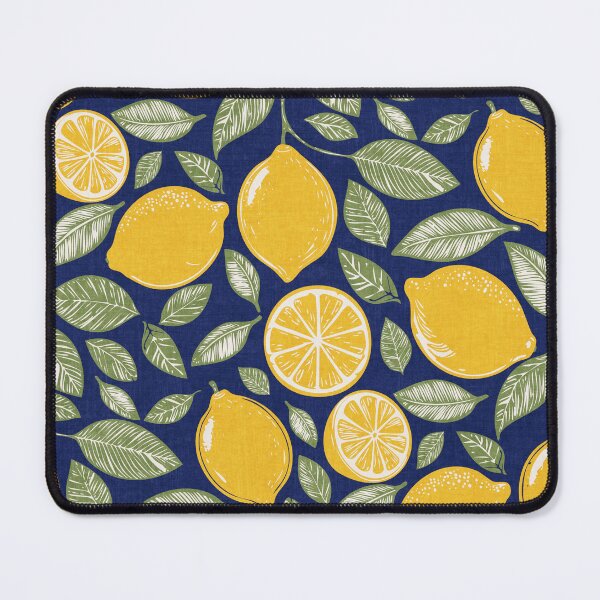 Item preview, Sunny Positano Yellow Lemon Harvest on Blue designed and sold by Claudia S. Design.