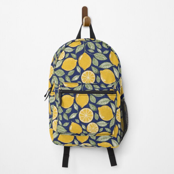 Item preview, Sunny Positano Yellow Lemon Harvest on Blue designed and sold by Claudia S. Design.