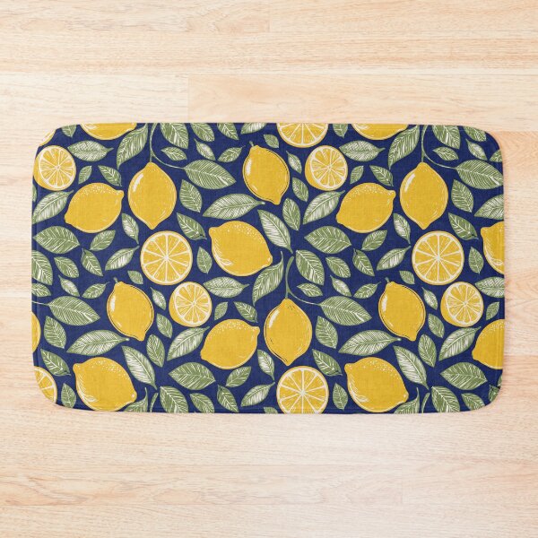 Item preview, Sunny Positano Yellow Lemon Harvest on Blue designed and sold by Claudia S. Design.