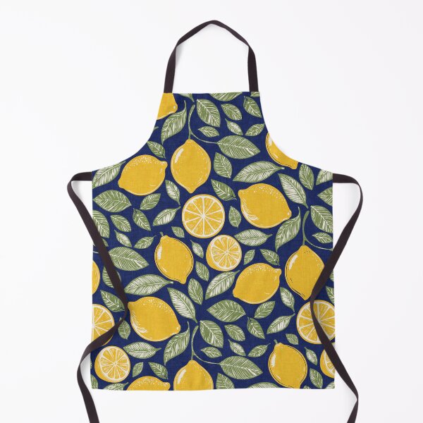 Item preview, Sunny Positano Yellow Lemon Harvest on Blue designed and sold by Claudia S. Design.