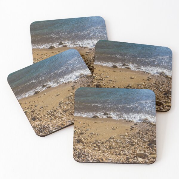 Item preview, Pebble Beach With Rocky Shoreline and Gentle Sea Waves on Sunny Coastal Shore designed and sold by Nmallia.
