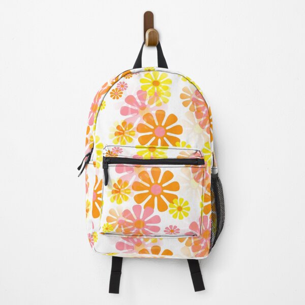 Item preview, 60's Retro Groovy Mod Flowers In Pink, Orange and Yellow  designed and sold by MellowCat.