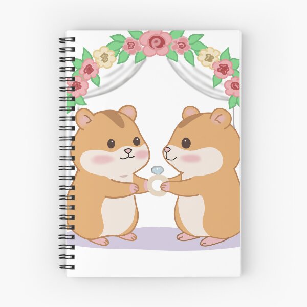 Item preview, Cute Hamster Wedding Sticker – Kawaii Couple Getting Engaged with Ring Floral Arch designed and sold by pn_terest.