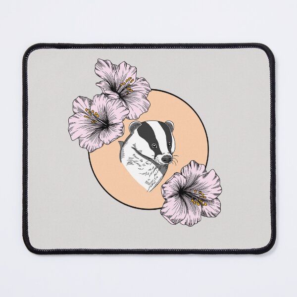 Item preview, Minimalistic badger with flowers designed and sold by Pamelarts.