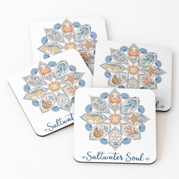 Item preview, Saltwater Soul Boho Ocean Mandala Coastal Beach Spiritual Aesth designed and sold by MoeJoedesign .