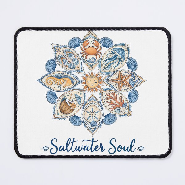 Item preview, Saltwater Soul Boho Ocean Mandala Coastal Beach Spiritual Aesth designed and sold by MoeJoedesign .
