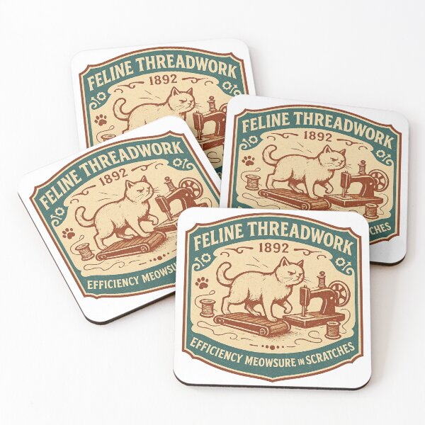 Item preview, Feline Threadwork 1892 Vintage Logo designed and sold by HistoriQuips.