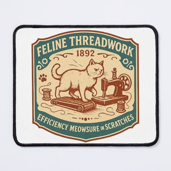 Item preview, Feline Threadwork 1892 Vintage Logo designed and sold by HistoriQuips.