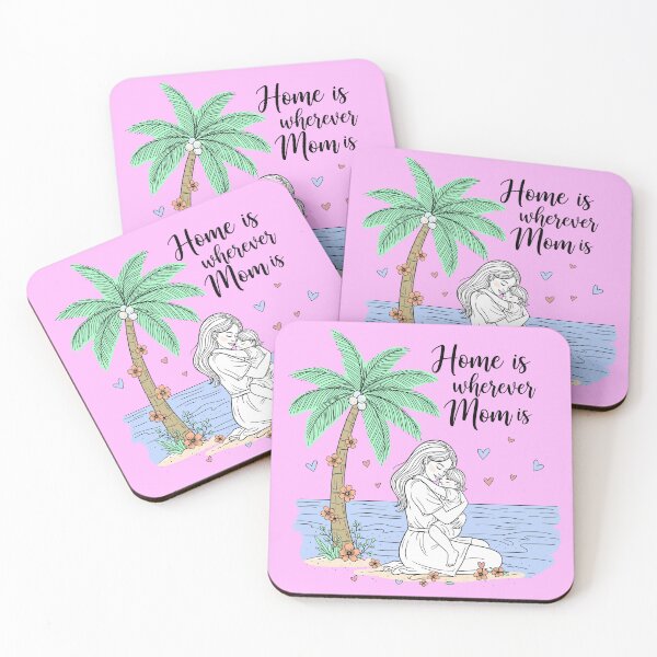 Item preview, Home Is Wherever Mom Is – Mom Hugging Child on the Beach designed and sold by Sea Gem.