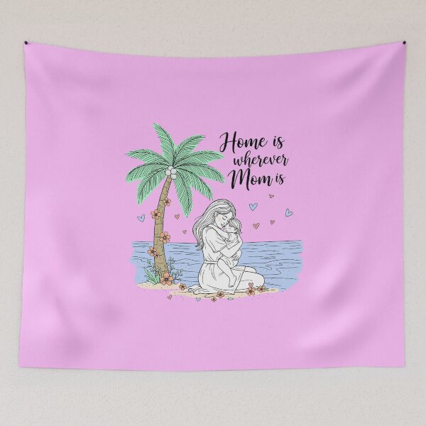 Item preview, Home Is Wherever Mom Is – Mom Hugging Child on the Beach designed and sold by Sea Gem.