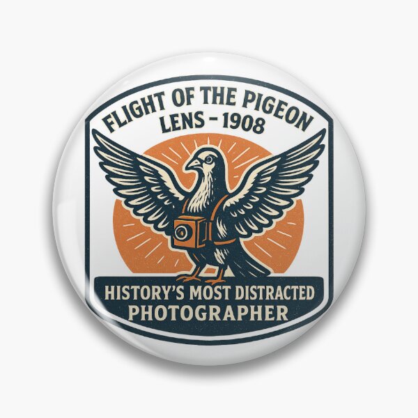 Item preview, Flight of the Pigeon Lens 1908 Vintage Logo designed and sold by HistoriQuips.