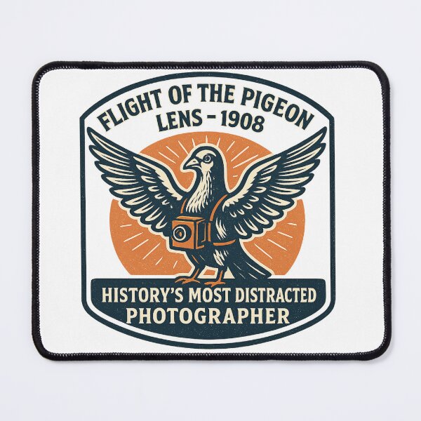 Item preview, Flight of the Pigeon Lens 1908 Vintage Logo designed and sold by HistoriQuips.