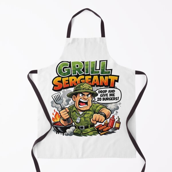 Artikelvorschau, Grill Sergeant – Lustiges BBQ-Wortspiel, Grill-Humor-Design entworfen und verkauft von rushaib.