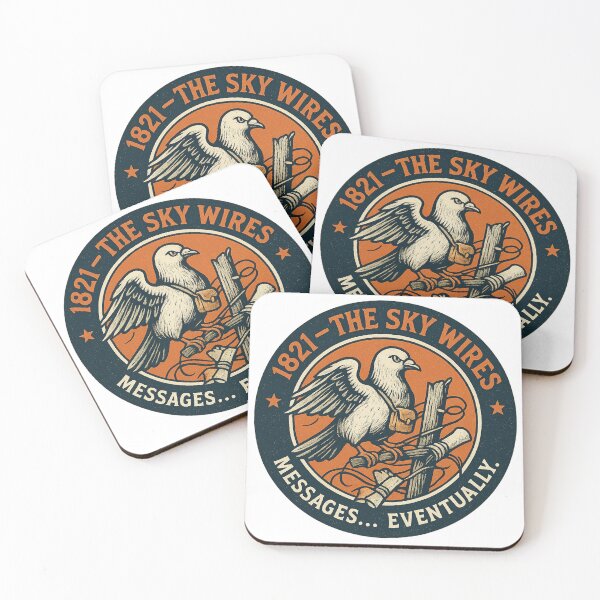 Item preview, 1821 The Sky Wires Messages Eventually Vintage Pigeon Logo designed and sold by HistoriQuips.